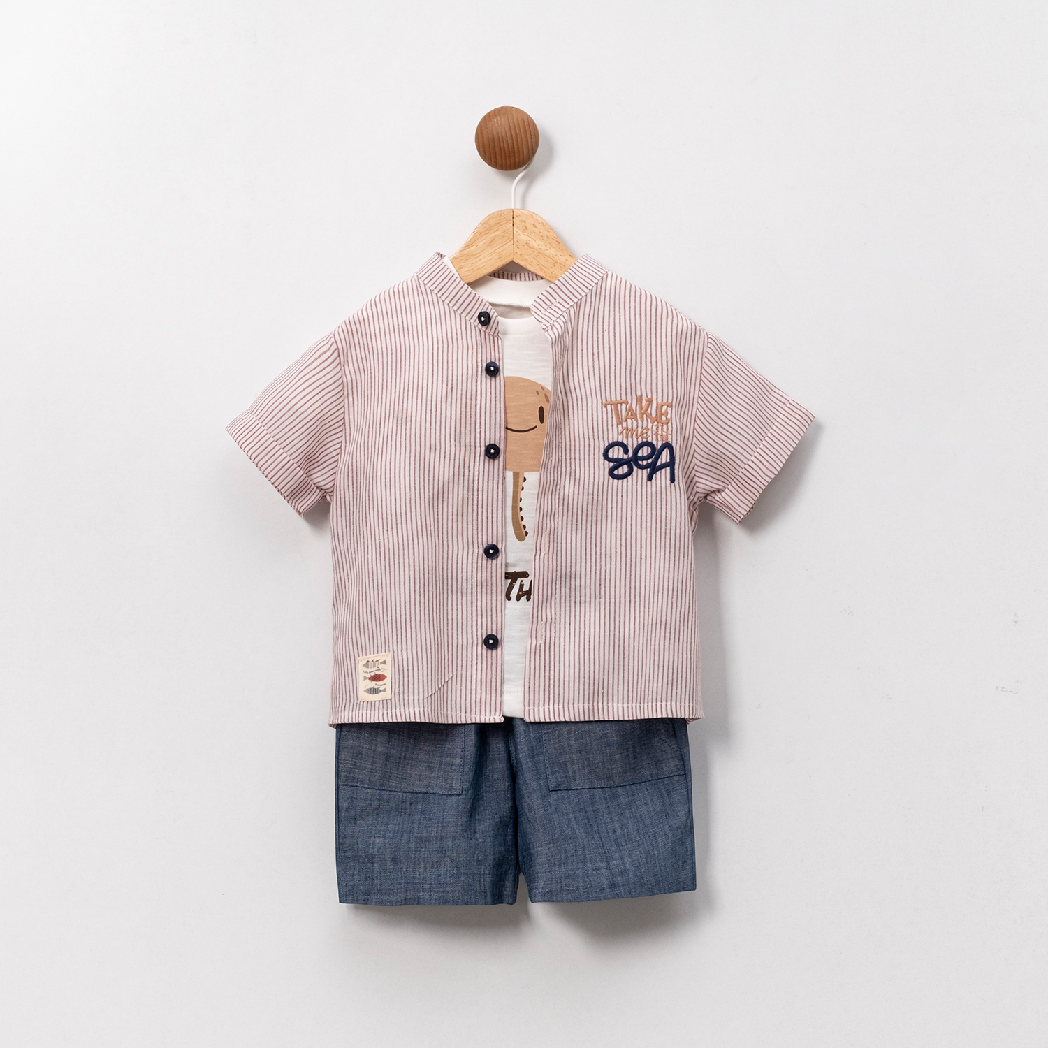 3 LÜ PAMUK ERKEK TAKIM GÖMLEK ŞORT BODY