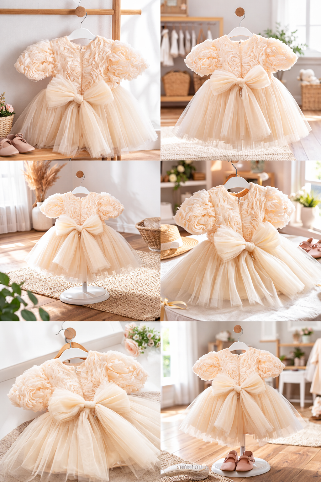 KIZ ELBİSE KABARMALI GÜLLÜ