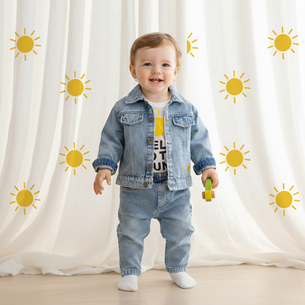 ERKEK  BEBEK ÜÇLÜ JEANS TAKIM