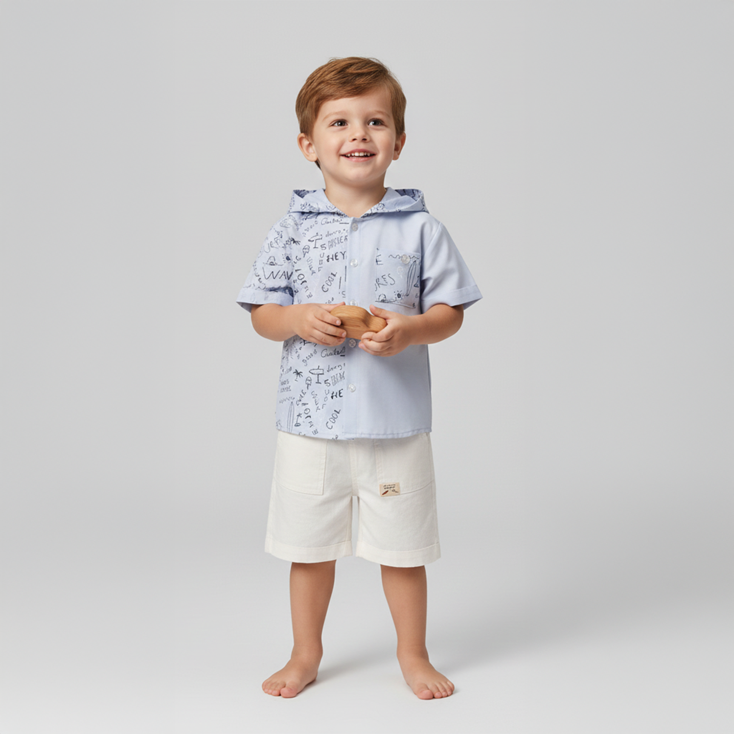 SURF 2 Lİ ERKEK TAKIM KAPŞONLU GÖMLEK ŞORT