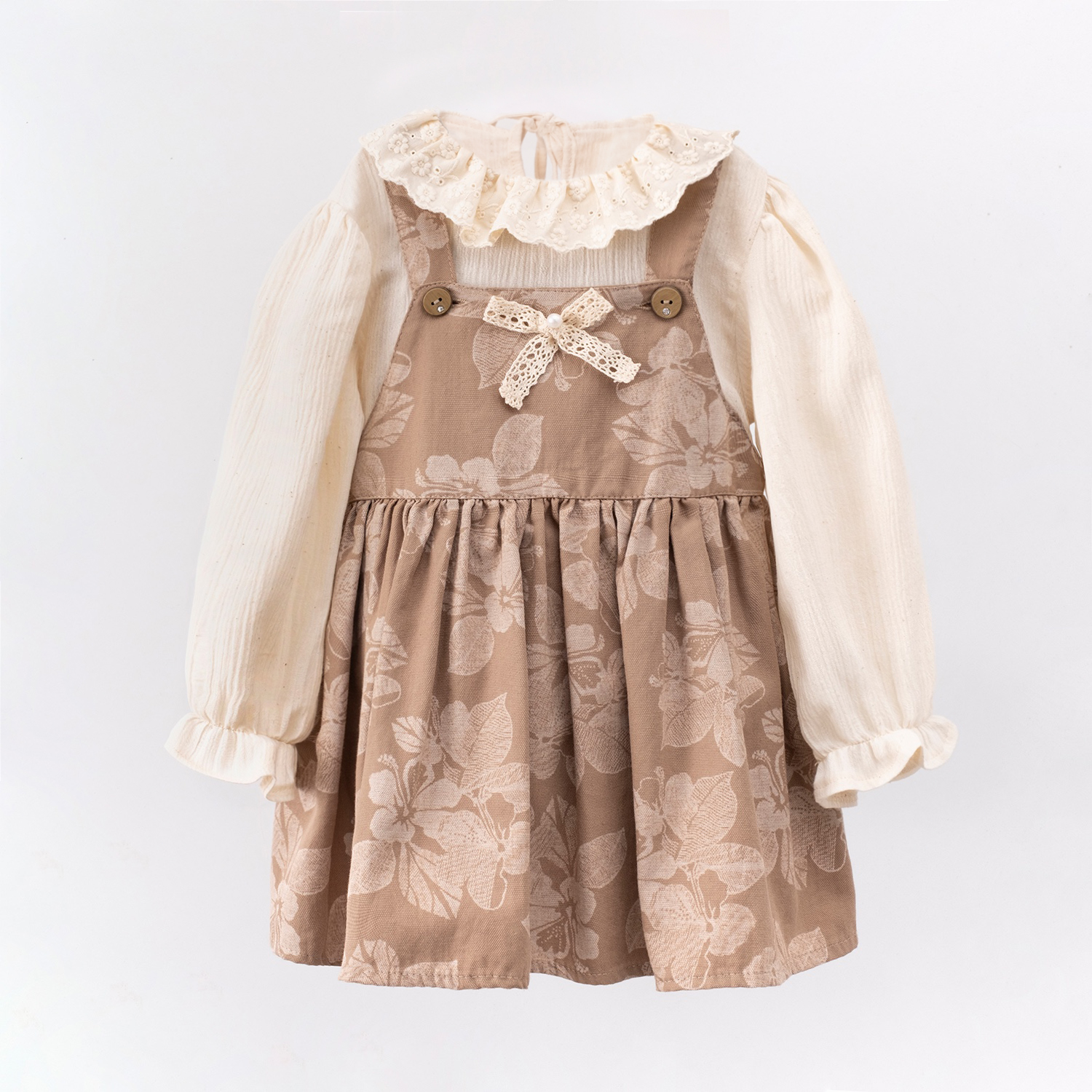 ÇİÇEK DESENLİ JİLE GÖMLEKLİ KIZ ÇOCUK JİLE