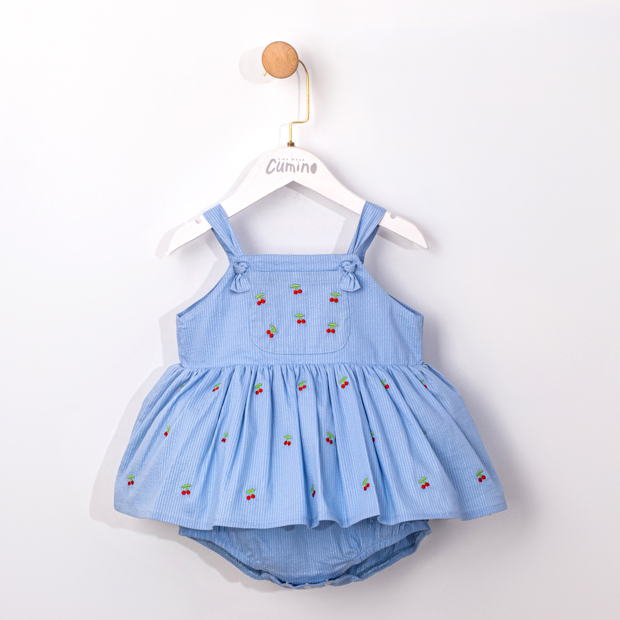KİRAZLI KIZ BEBEK ROMPER TULUM