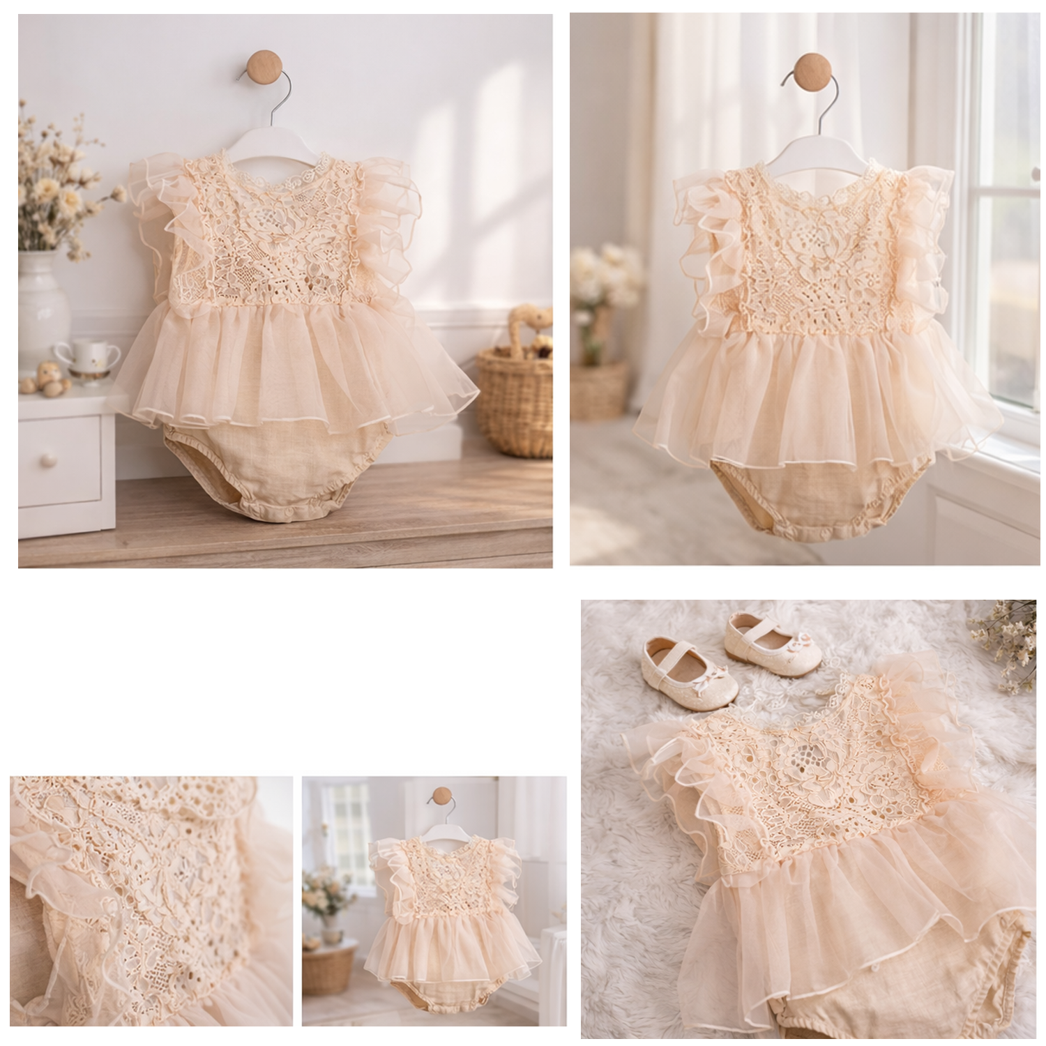 DOĞUM GÜNÜ MELEĞİ DANTELLİ ÖZEL TASARIM KIZ BEBEK ROMPER