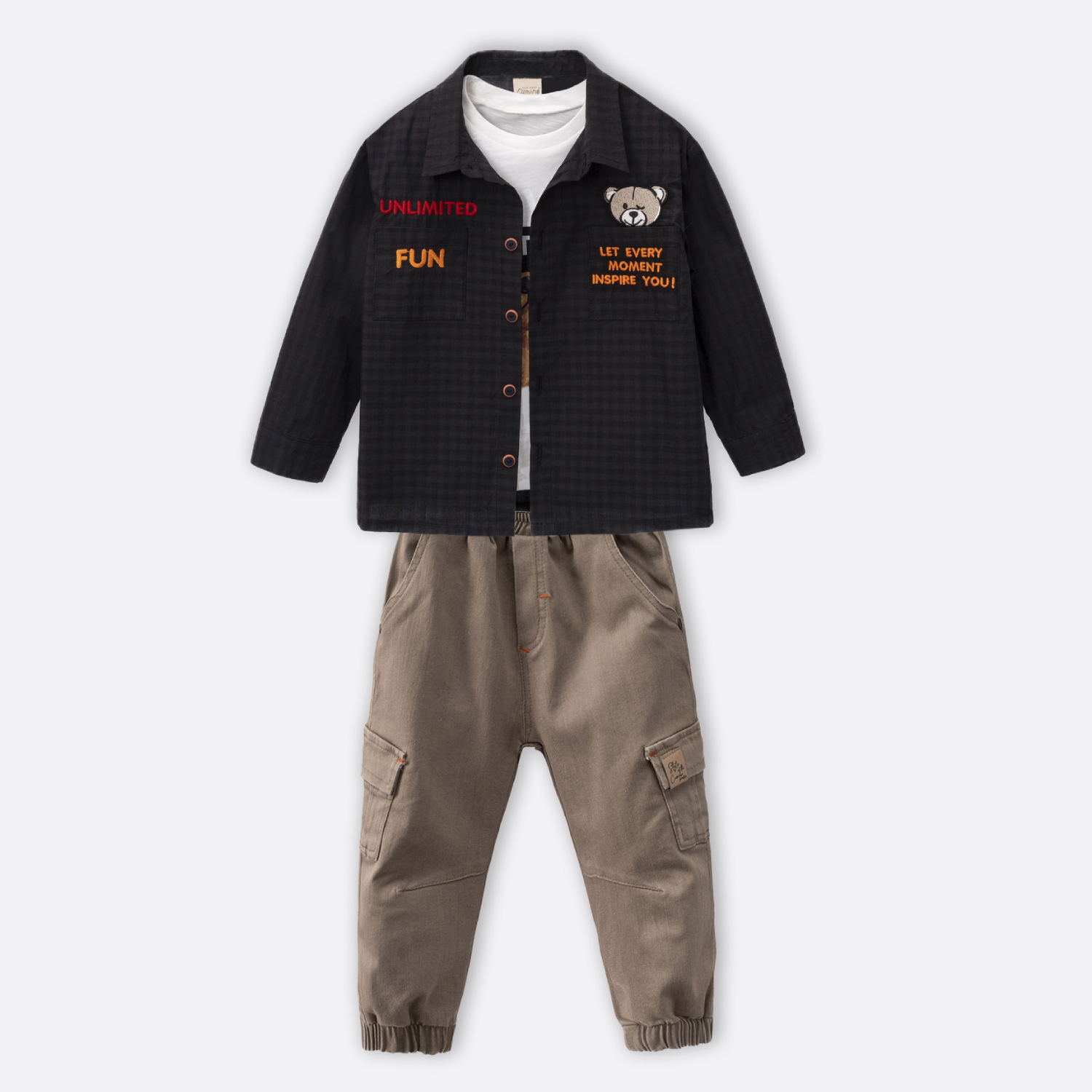 AYICIK YAZI NAKIŞLI ERKEK ÇOCUK TAKIM