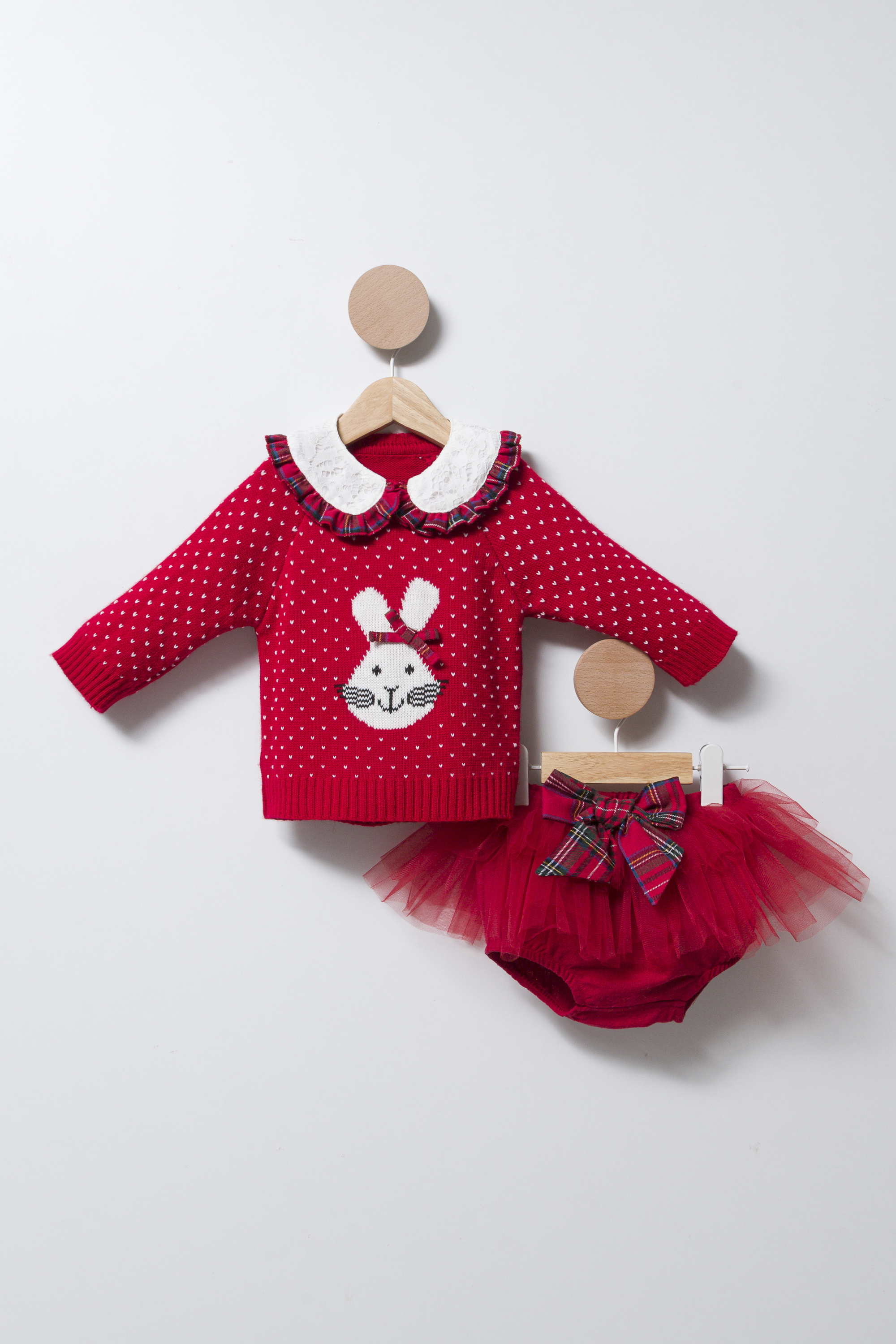 Cumino Kız Bebek Kırmızı Çocuk Triko Kazak 6-9-12-18 Ay