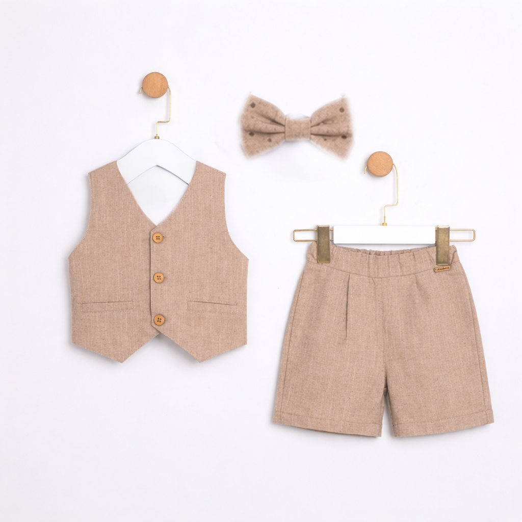 ERKEK BEBEK 3 LÜ TAKIM YELEK PANTOLON PAPYON