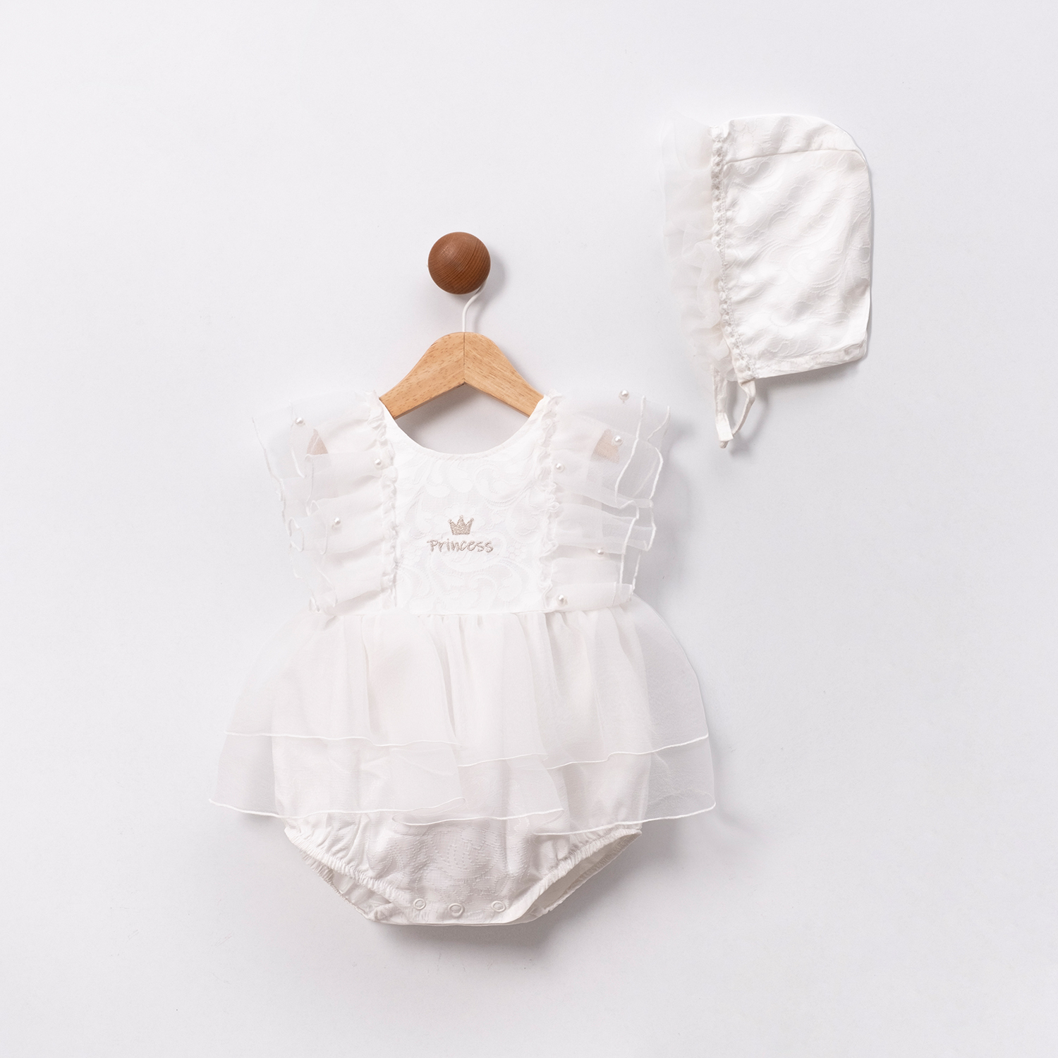 PRENSES KIZ ROMPER TULUM ŞAPKALI