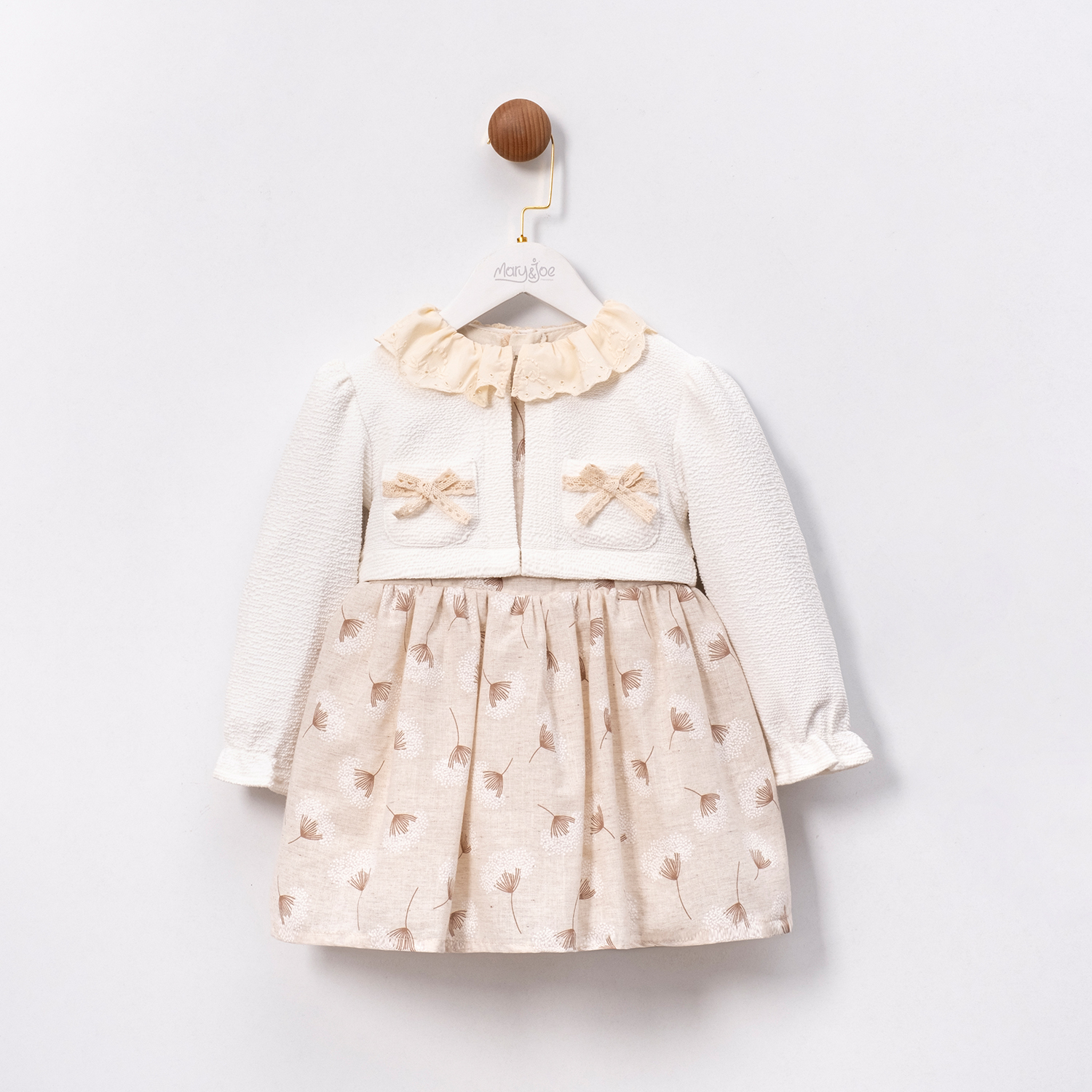 BOLEROLU FİYONK DETAYLI KIZ ÇOCUK ELBİSE