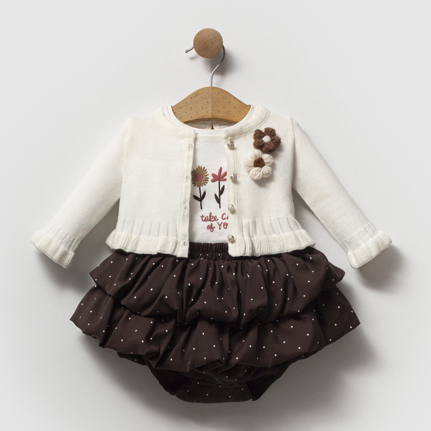 BLUMLI 3'LÜ KIZ TAKIM 6-9-12-18 AY