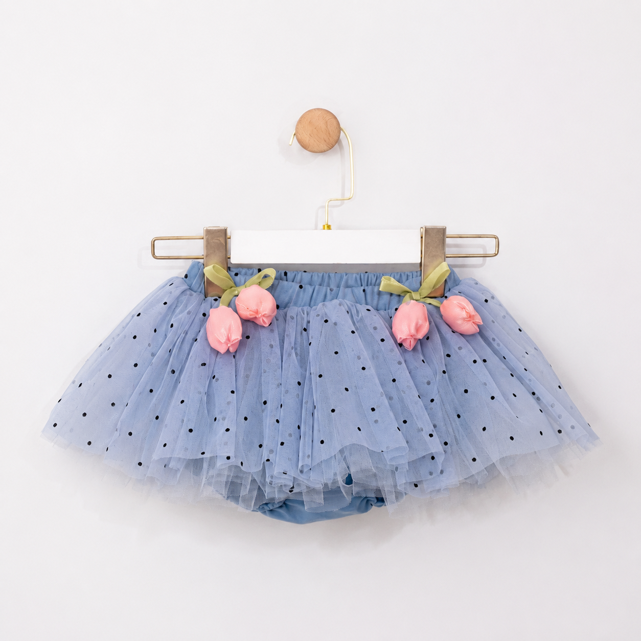 LALELİ KIZ BEBEK ŞORTLU  ETEK