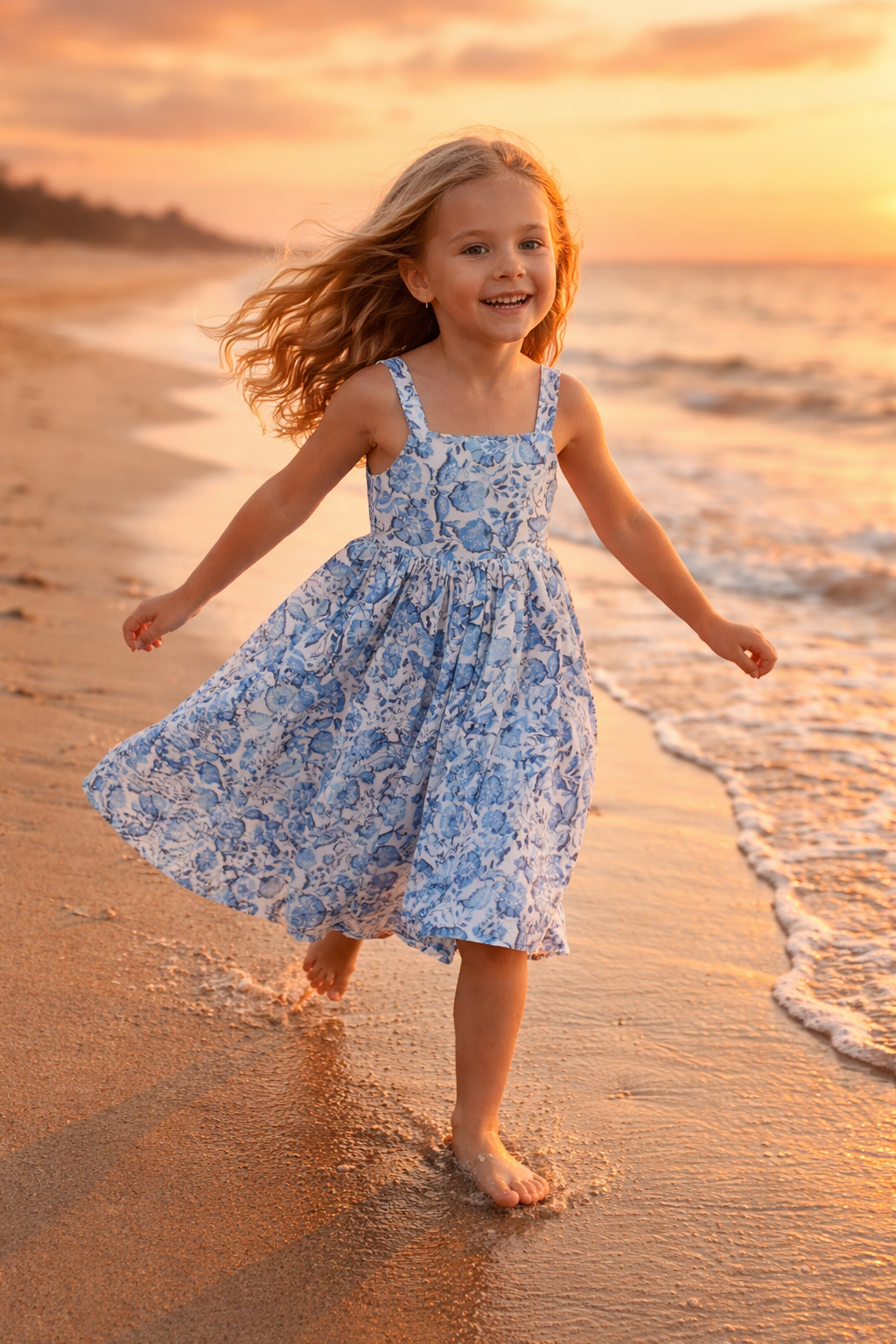 ÇİÇEKLİ KIZ ÇOCUK ELBİSE