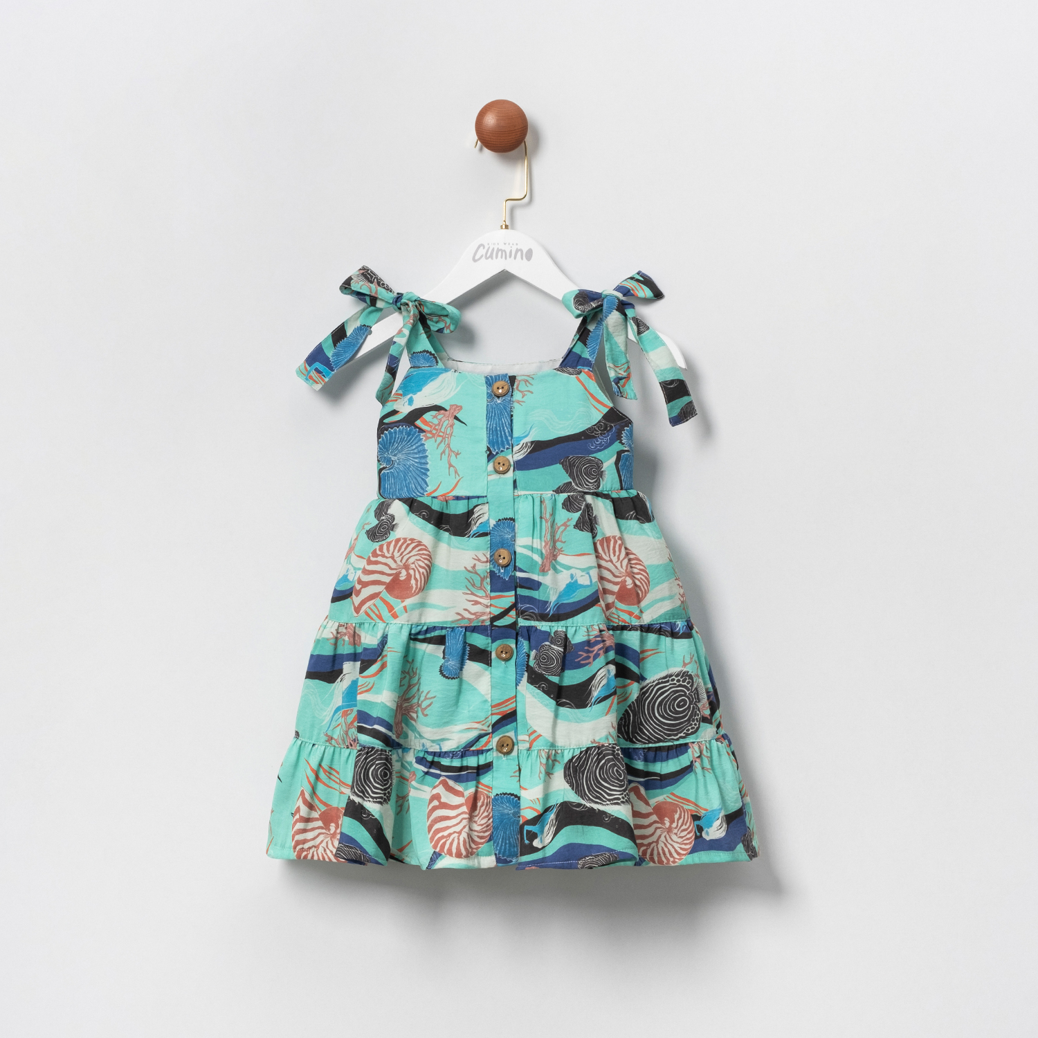 Cumino Lilly Mint Yeşili  Kız Çocuk Elbise 2-3-4-5 Yaş