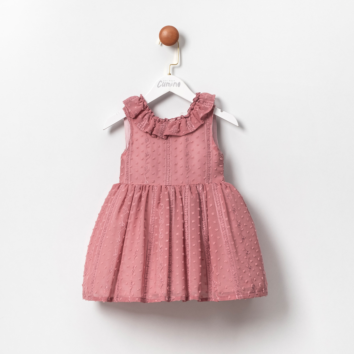 Cumino Janetta Mürdüm Kız Çocuk Elbise 2-3-4-5 Yaş