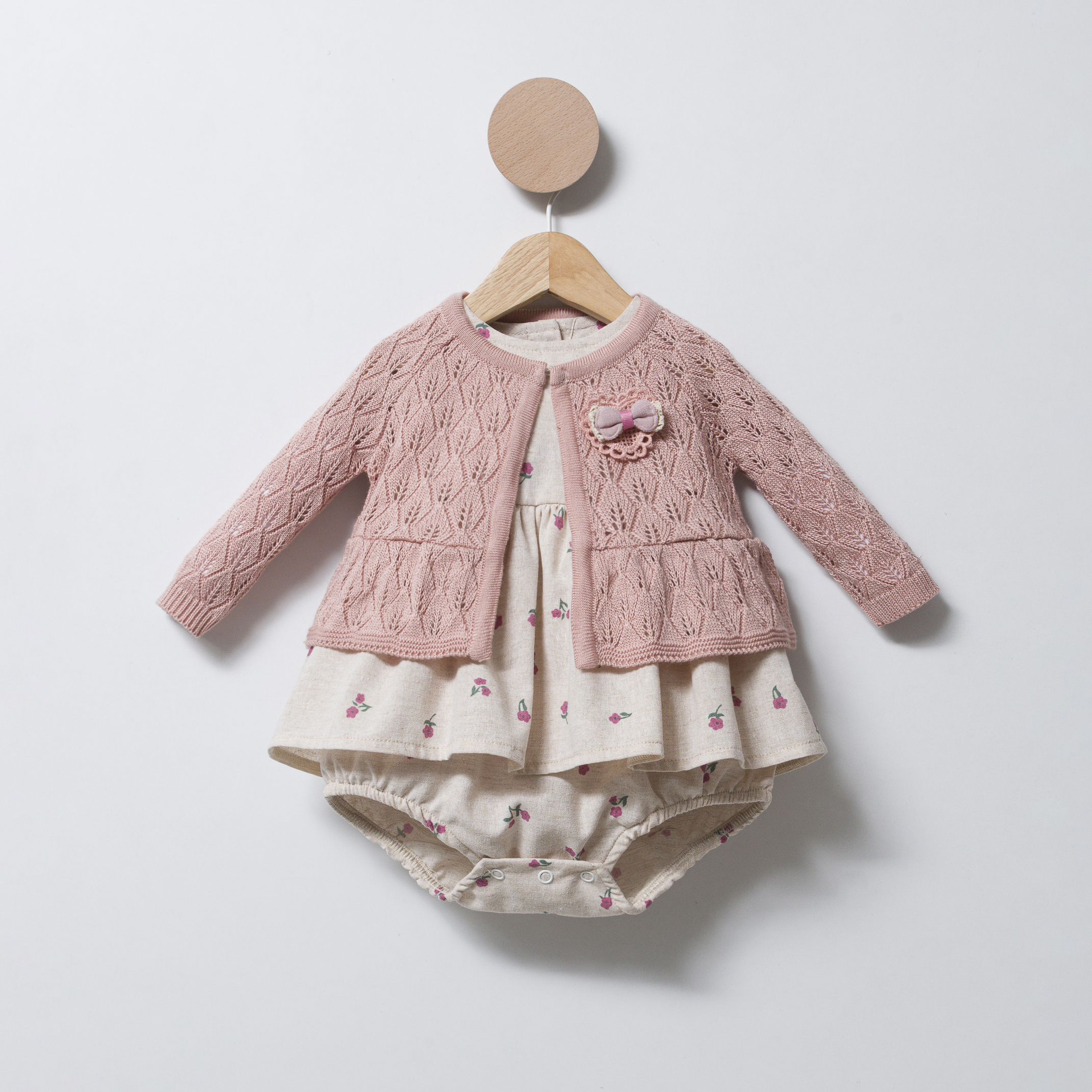 KIZ BEBEK İKİLİ TAKIM ÇİÇEK DESENLİ