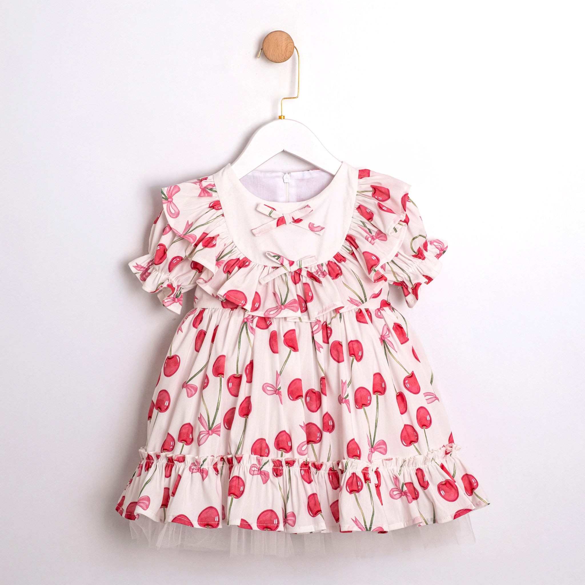 KİRAZLI KIZ ÇOCUK ELBİSE