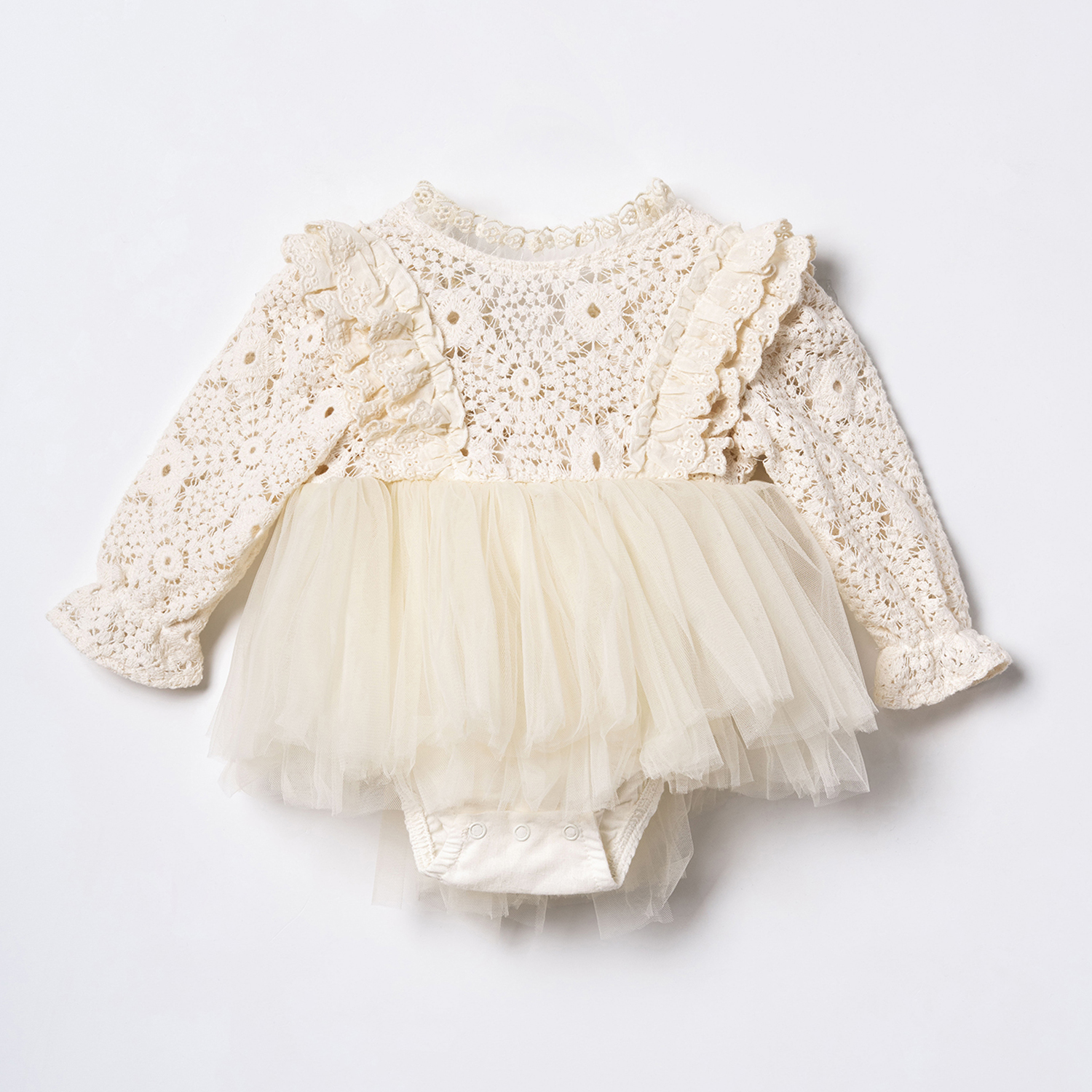 ÖZEL GÜNLER İÇİN DANTELLİ ROMPER TULUM KIZ BEBEK