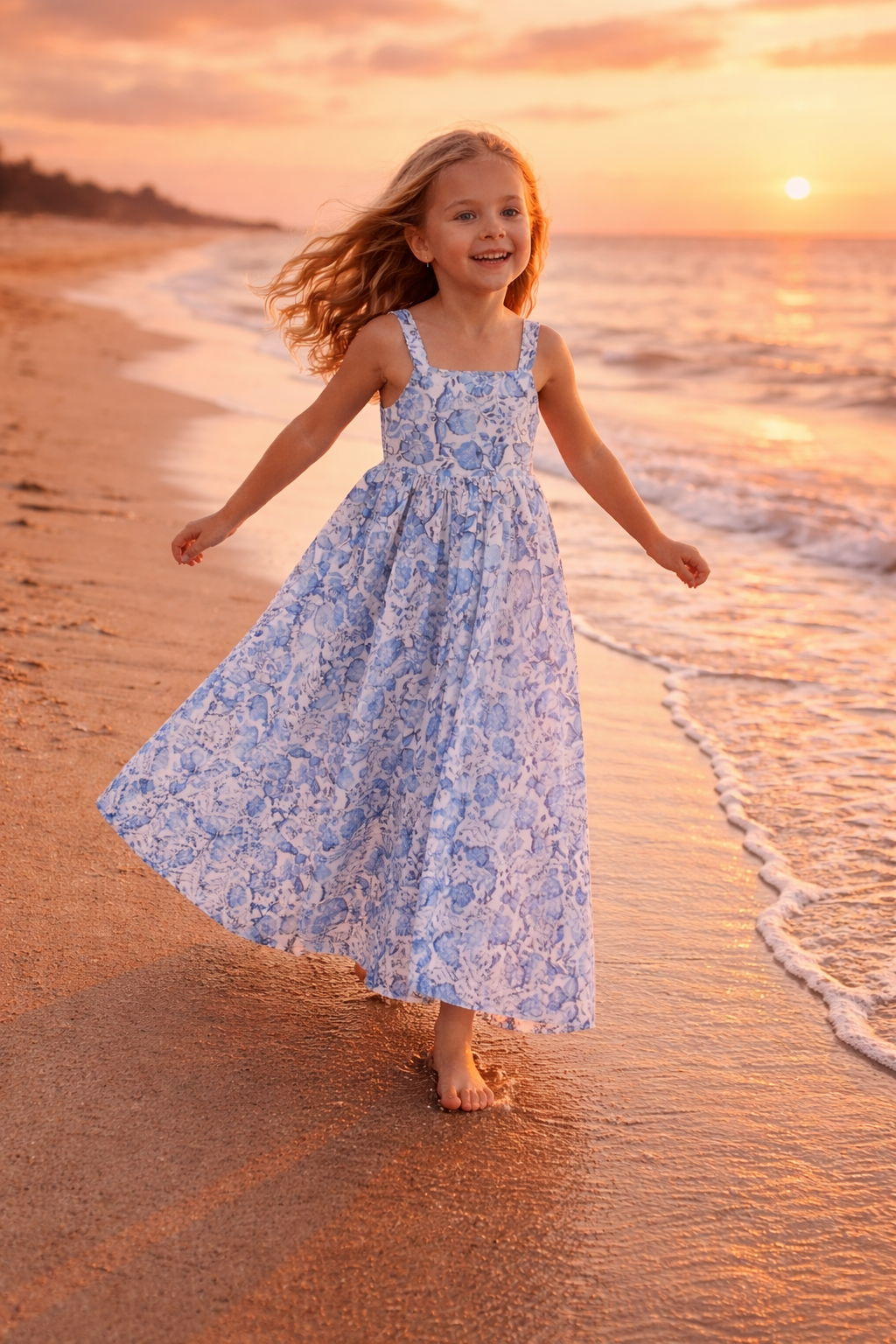 ÇİÇEKLİ KIZ ÇOCUK ELBİSE