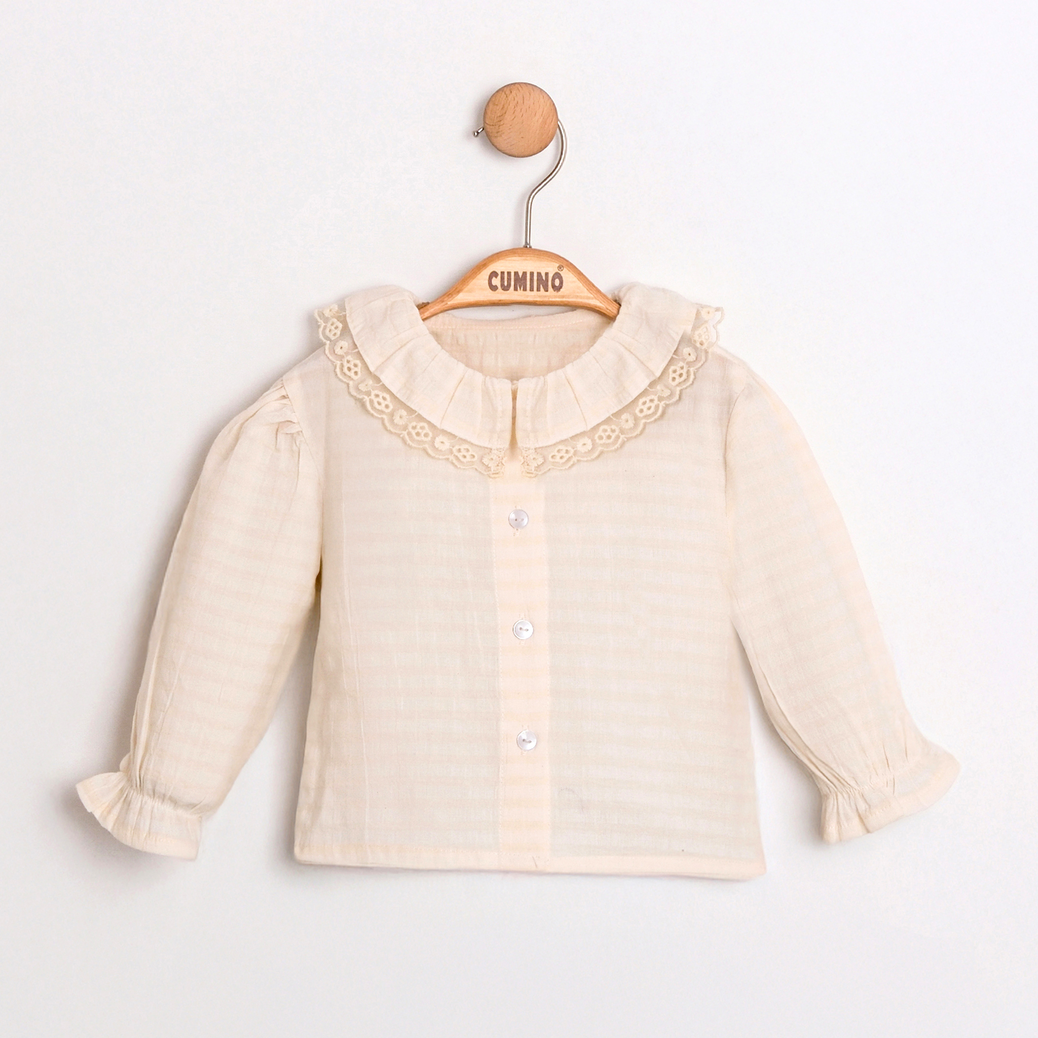 KIZ BEBEK DANTEL YAKALI GÖMLEK