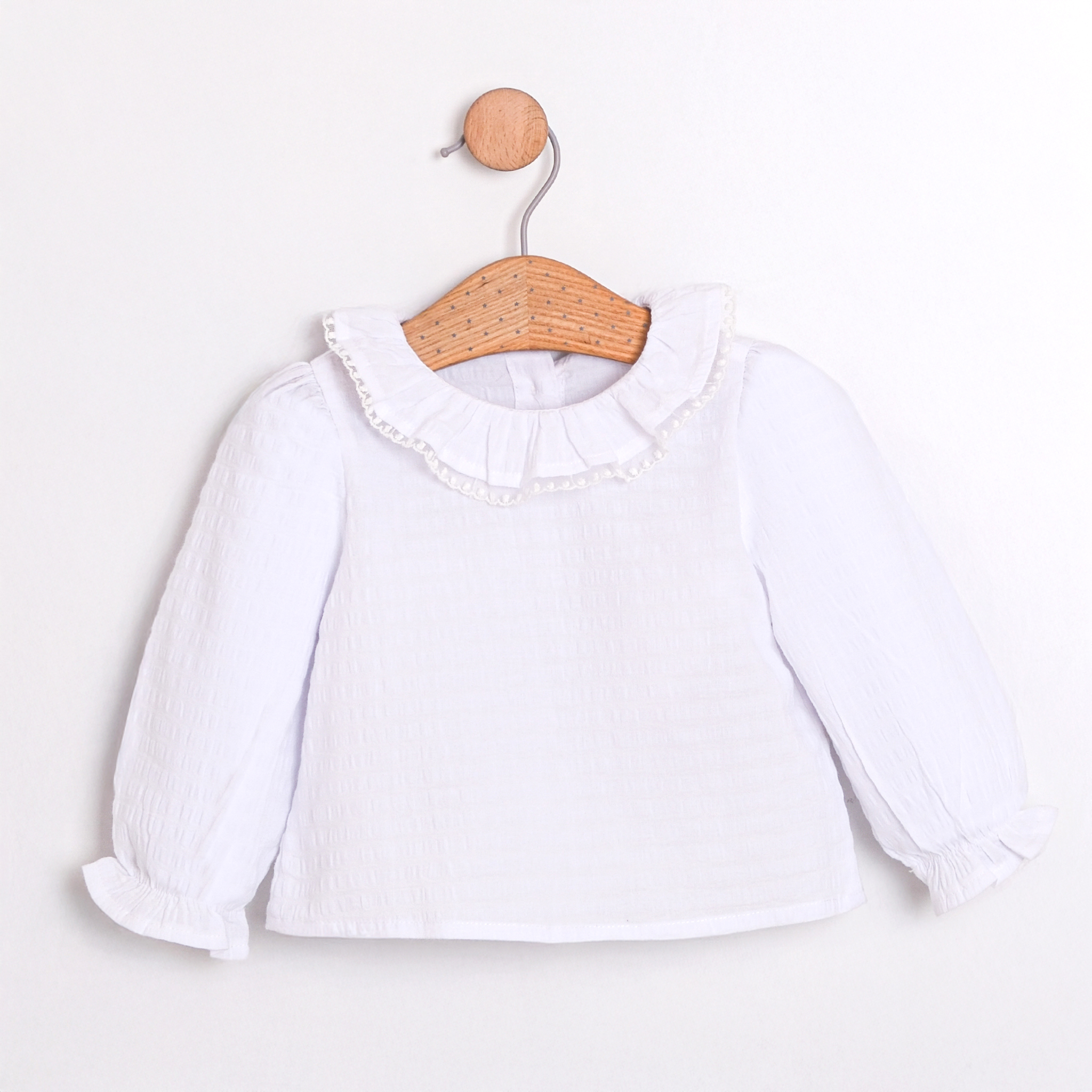 BEYAZ KIZ GÖMLEK YAKALI