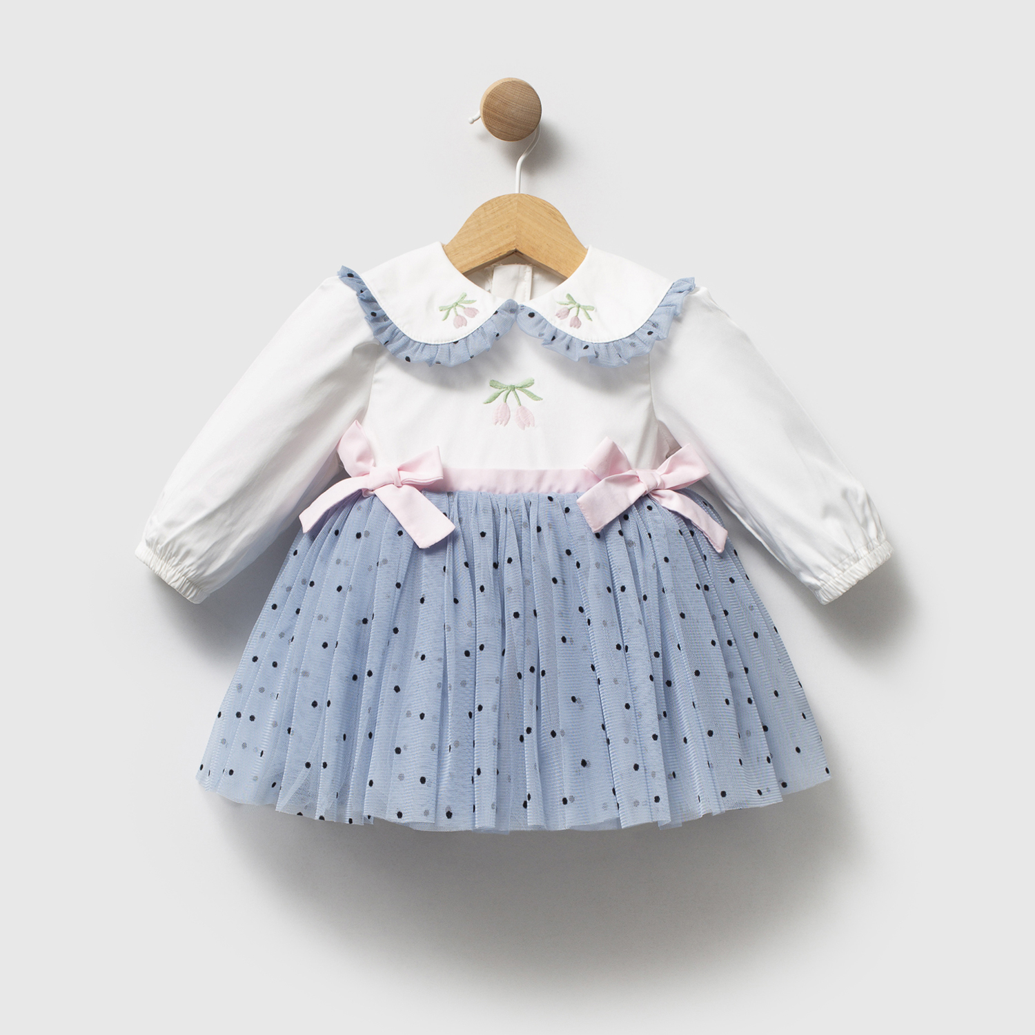 LALE NAKIŞ DESENLİ KIZ BEBEK ELBİSE