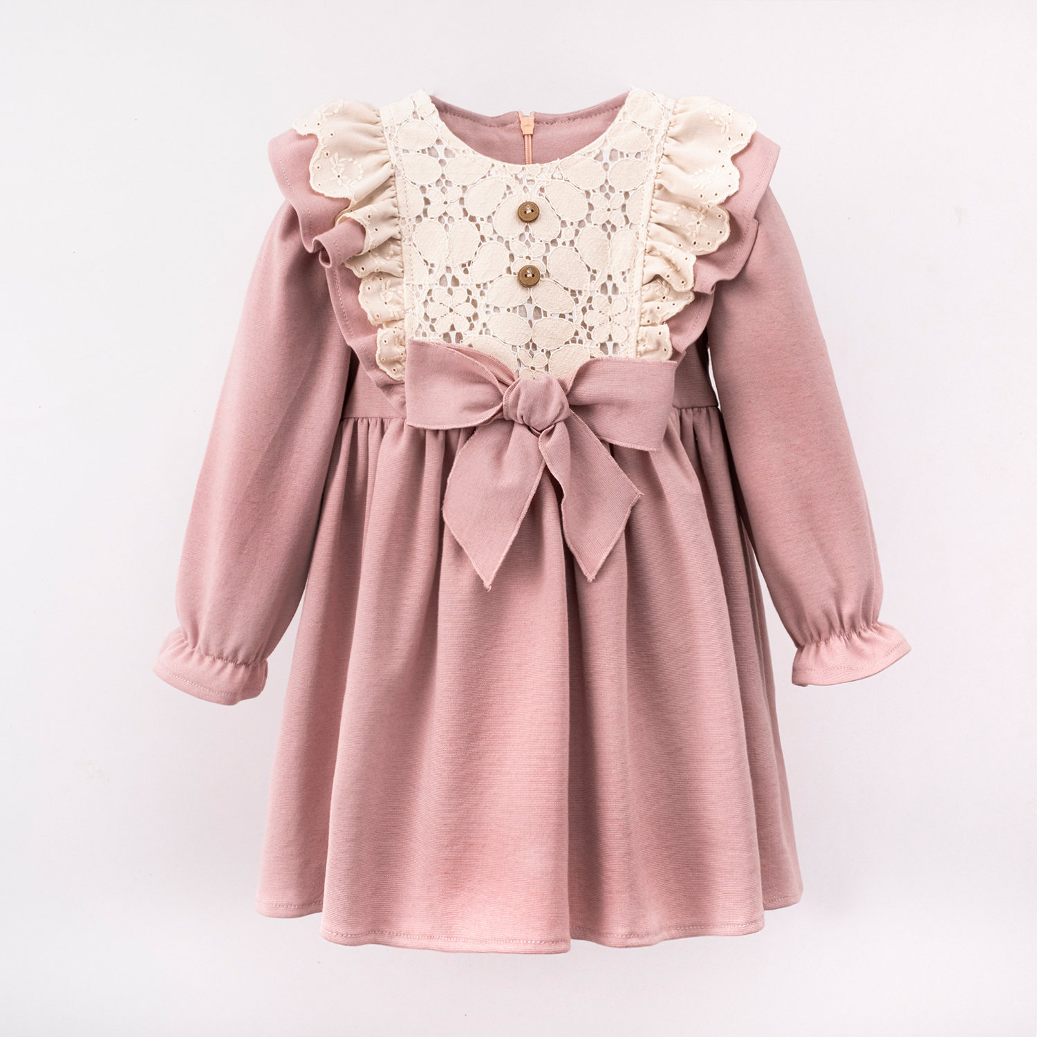 DANTEL YAKALI KIZ ÇOCUK ELBİSE