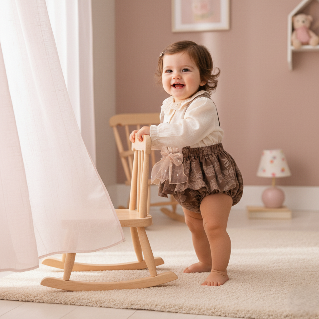 İNCİ FİYONKLU KIZ BEBEK ROMPER