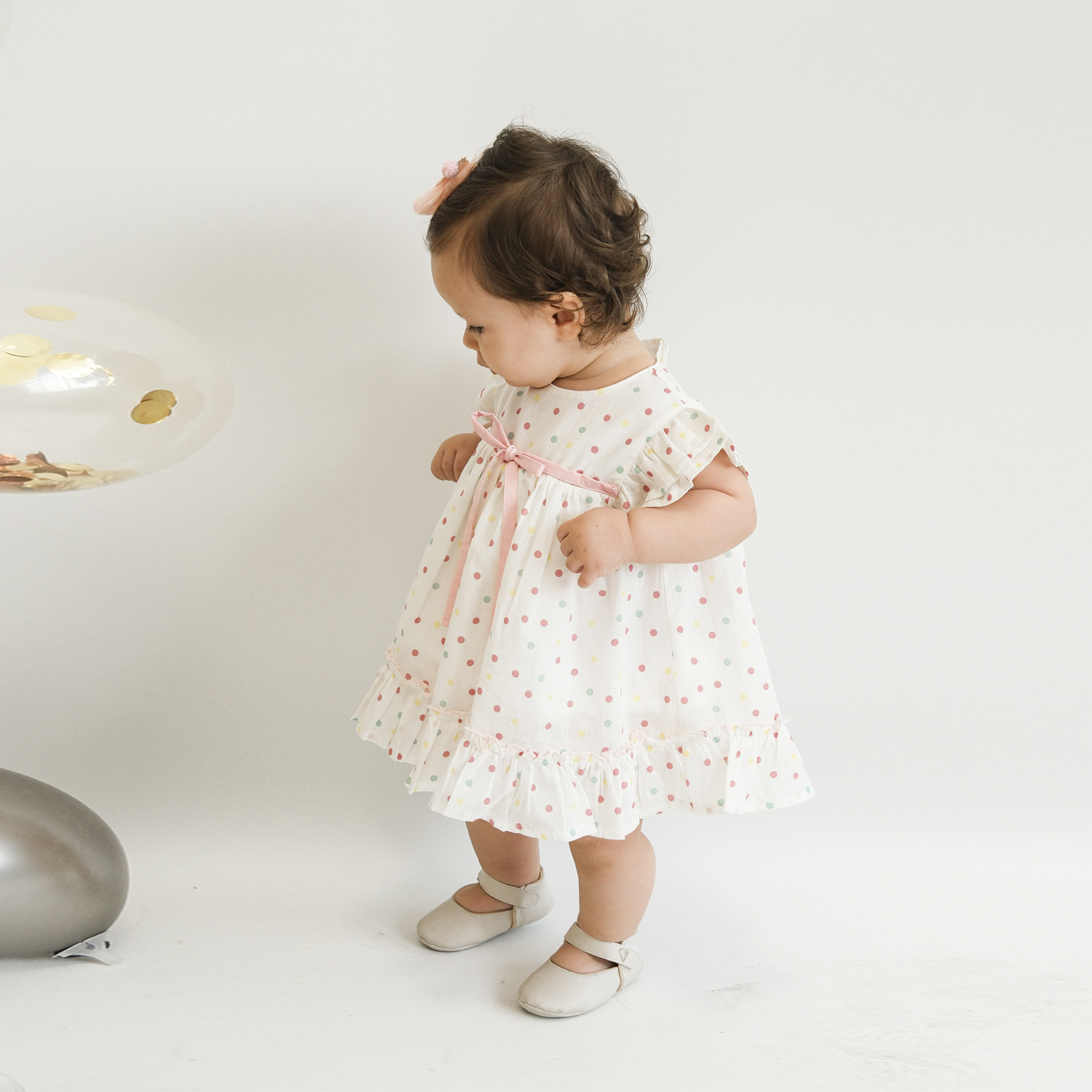 2 Lİ KIZ BENEKLİ BEBEK TAKIM ŞORT ELBİSE