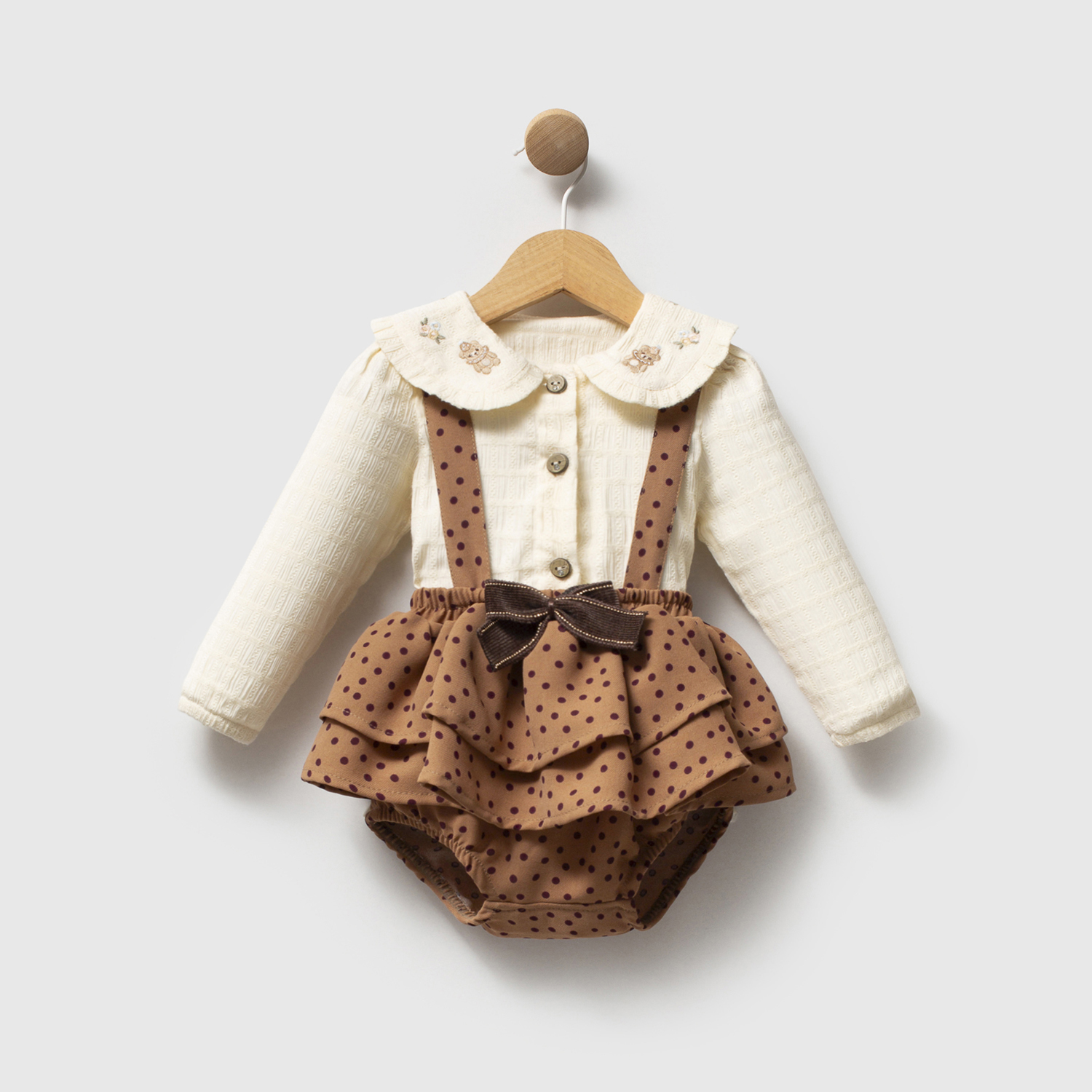 ÇİÇEK NAKIŞ DESENLİ KIZ BEBEK ROMPER