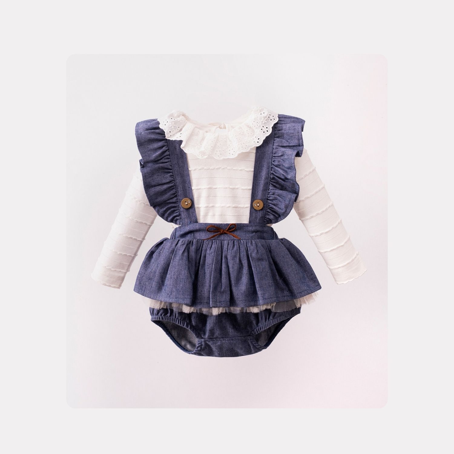 Mary&Joe Agnes Taba ve Lacivert 2 li Kız Çocuk Takım 6-9-12-18 Ay