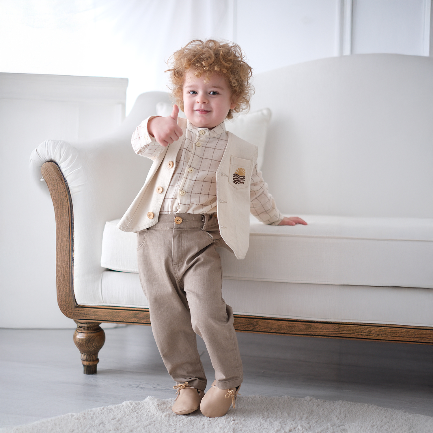 EKRU YELEKLİ 3 LÜ ERKEK ÇOCUK TAKIM