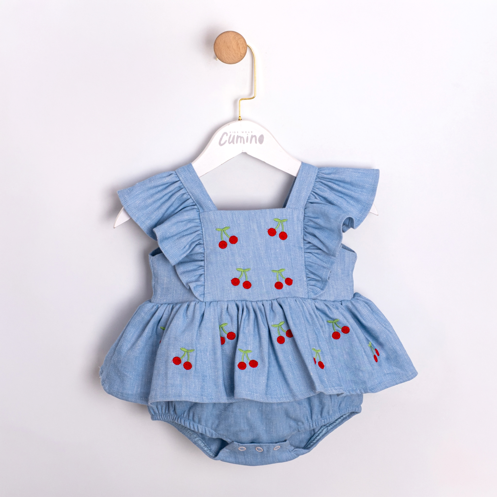 KİRAZ  NAKIŞLI KIZ BEBEK TULUM