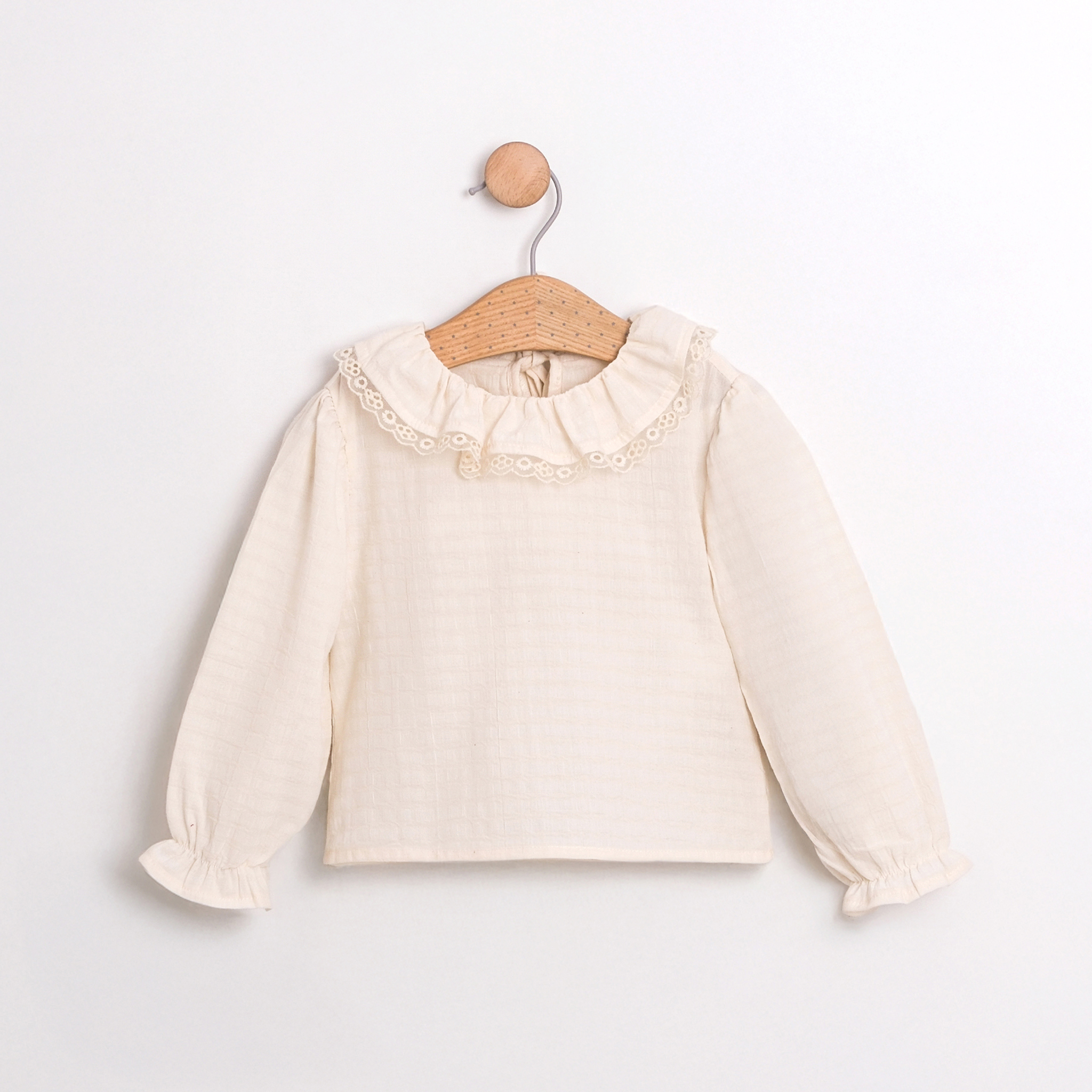 KIZ ÇOCUK DANTEL YAKALI BLUZ