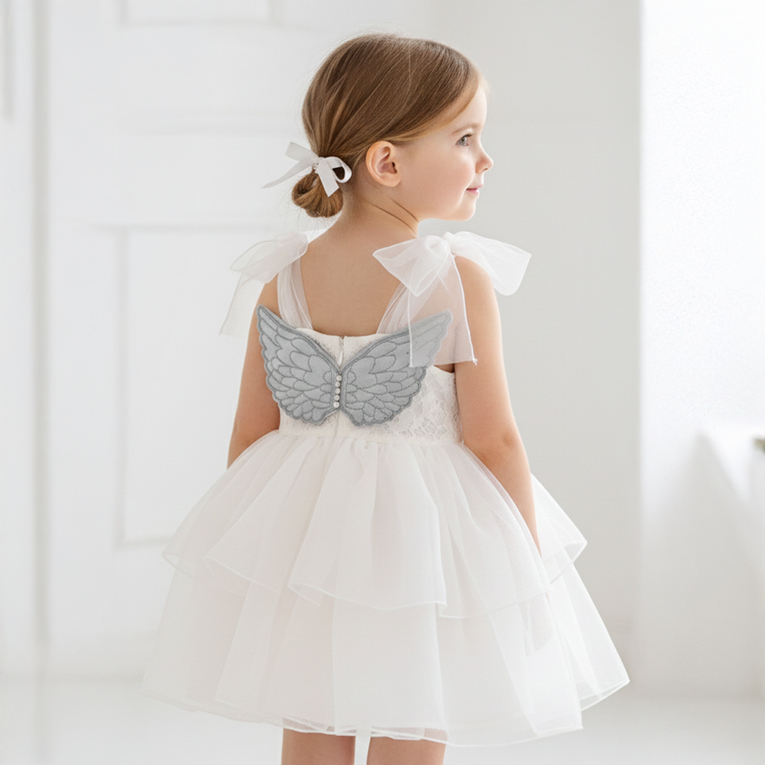 DOĞUM GÜNÜ MELEĞİ KELEBEKLİ KIZ ÇOCUK ELBİSE